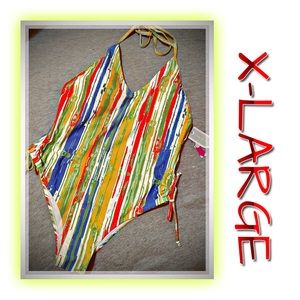 One piece XL Swimsuit rainbow multicolored NWT